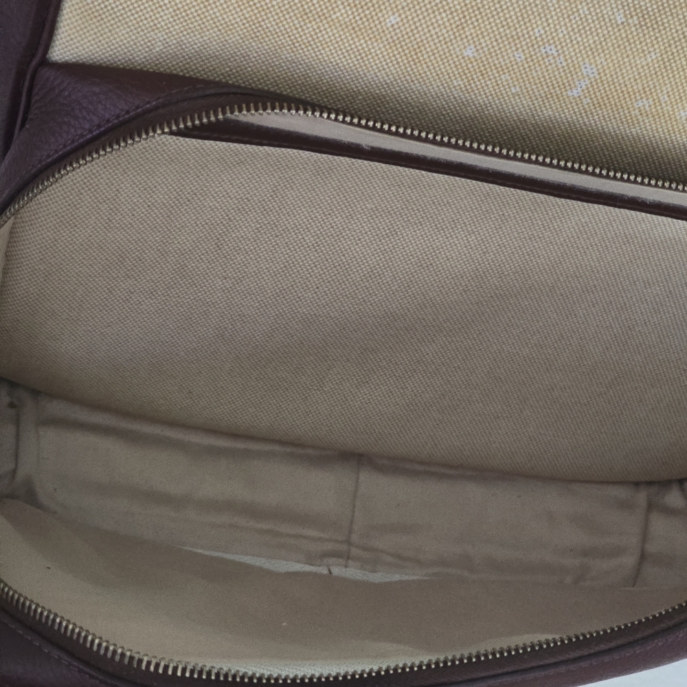 Hermès Helena Messenger Bag in Tobacco Leather and Toile Canvas Authentic - Picture 14 of 16